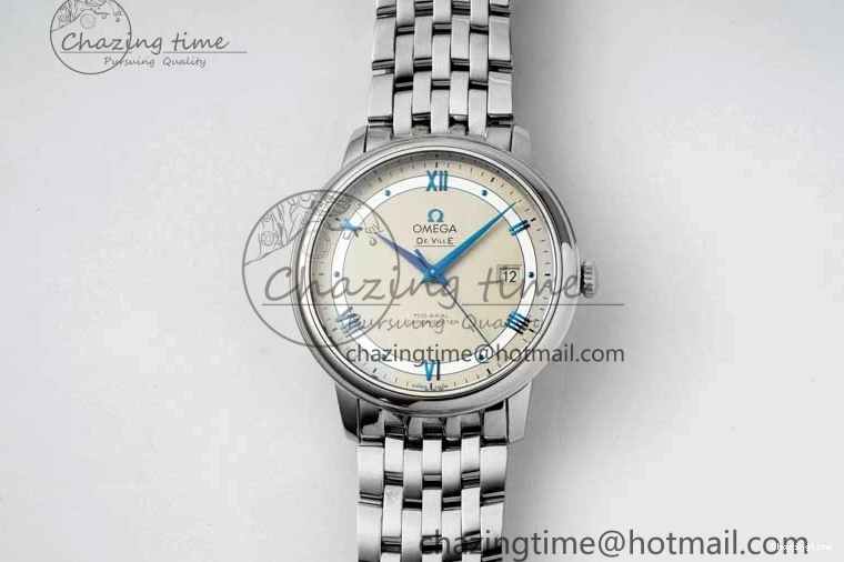 0325 HighPerformance De Ville SS DIWF 1:1 Best Edition Gray White Dial Blue Markers on SS Bracelet MIYOTA 7852